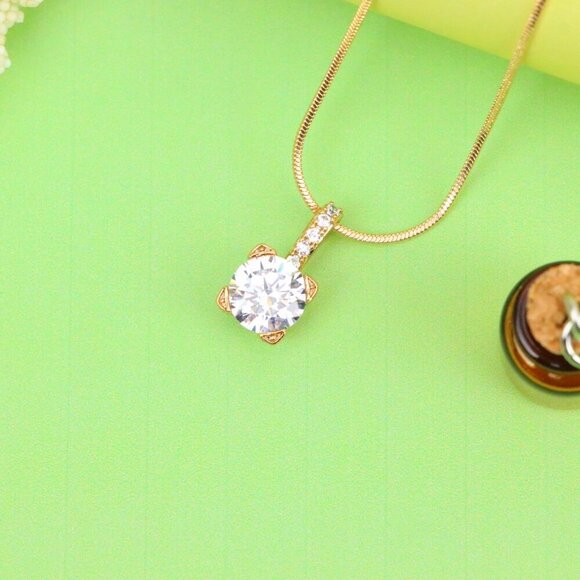 "Elegant White Solitaire Pendant with Sparkling Bail Accent, XPPT1715 - Picture 12 of 13